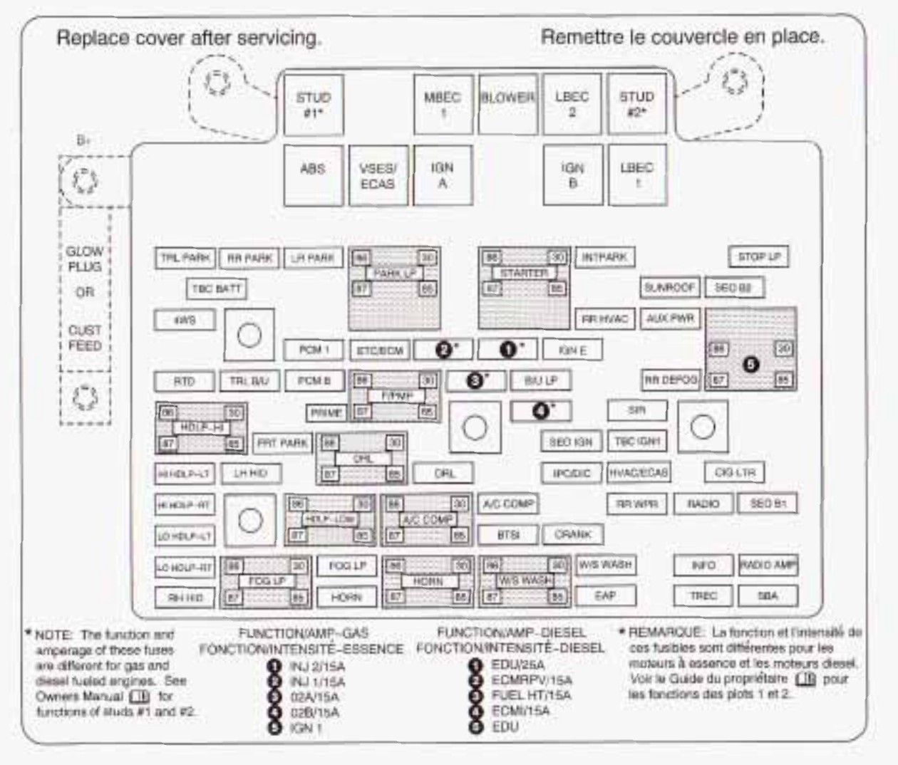 2003 Cadillac Escalade Cigarette lighter fuse