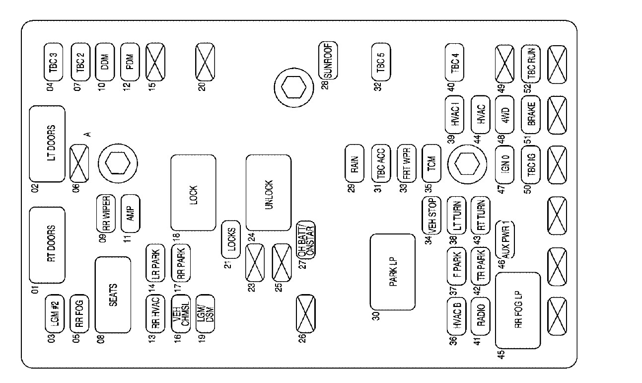 2007 trailblazer cigarette lighter fuse 2007 L6 Chevrolet Trailblazer Cigarette lighter fuse